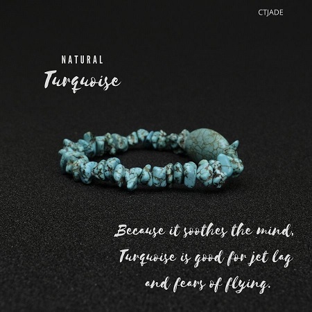 2003073 Trang Sức Phong Thủy Hộ Mệnh CTjade - Vòng Tay Lam Ngọc Turquoise Thiên nhiên